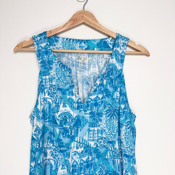Lilly Pulitzer Lindy Dress Amalfi Blue Sunny State of Mind Sleeveless | SZ M - Picture 7 of 14